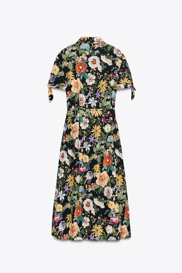 Floral Printed Poplin Mistletoe Dress