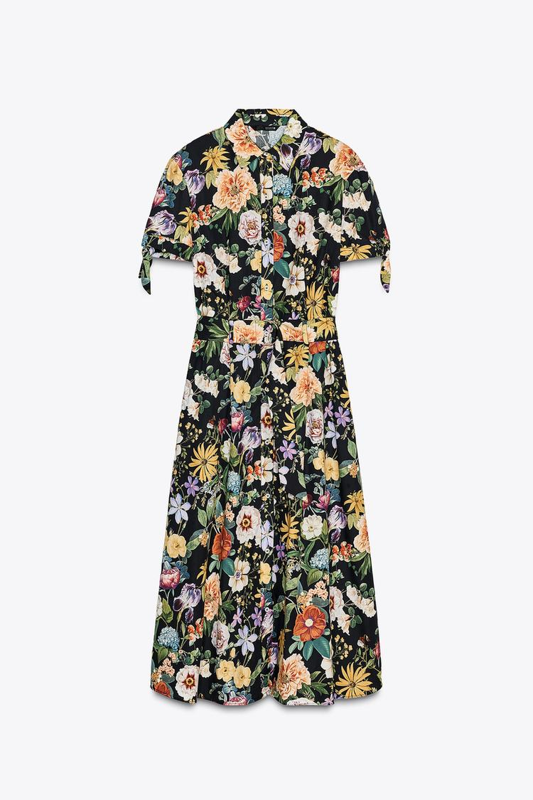 Floral Printed Poplin Mistletoe Dress