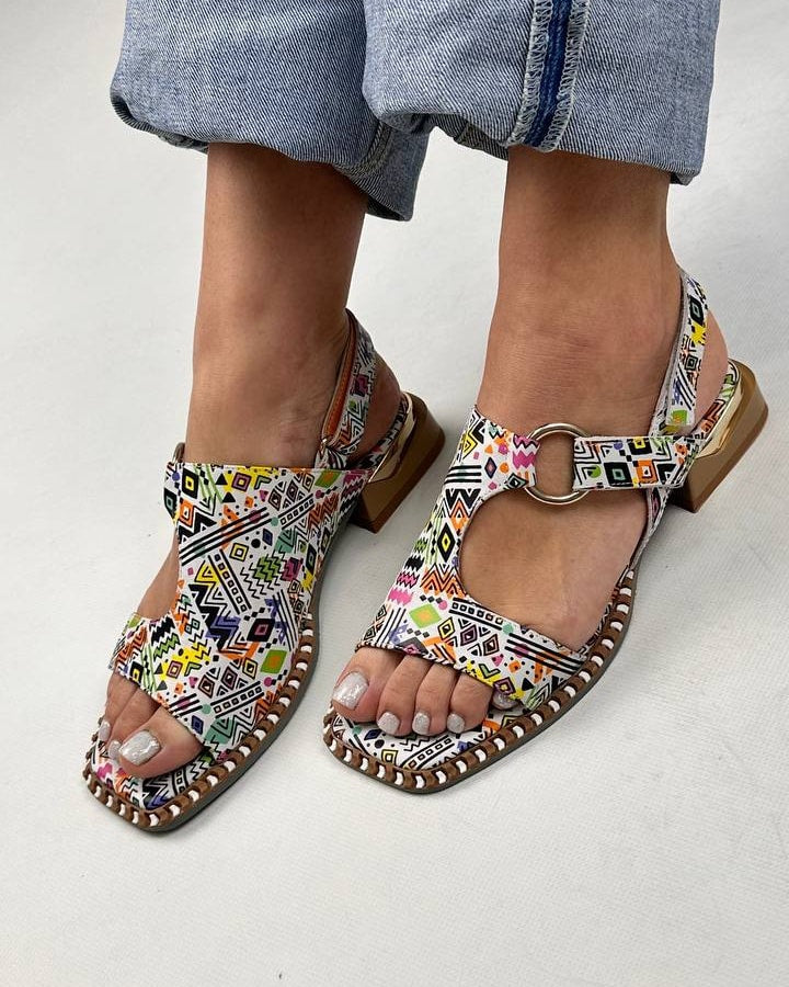 Chic graffiti casual sandals