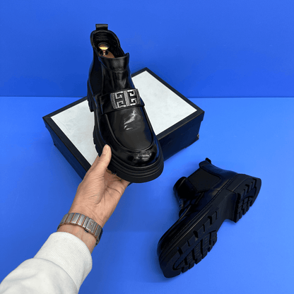 Black thick sole versatile and comfortable men's shoes