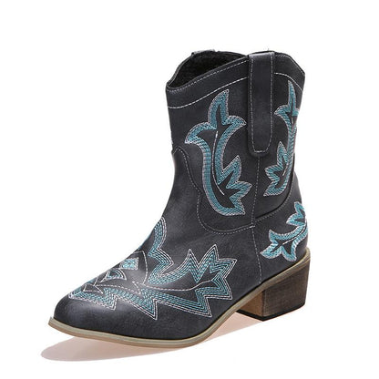 Ethnic leather casual women's boots