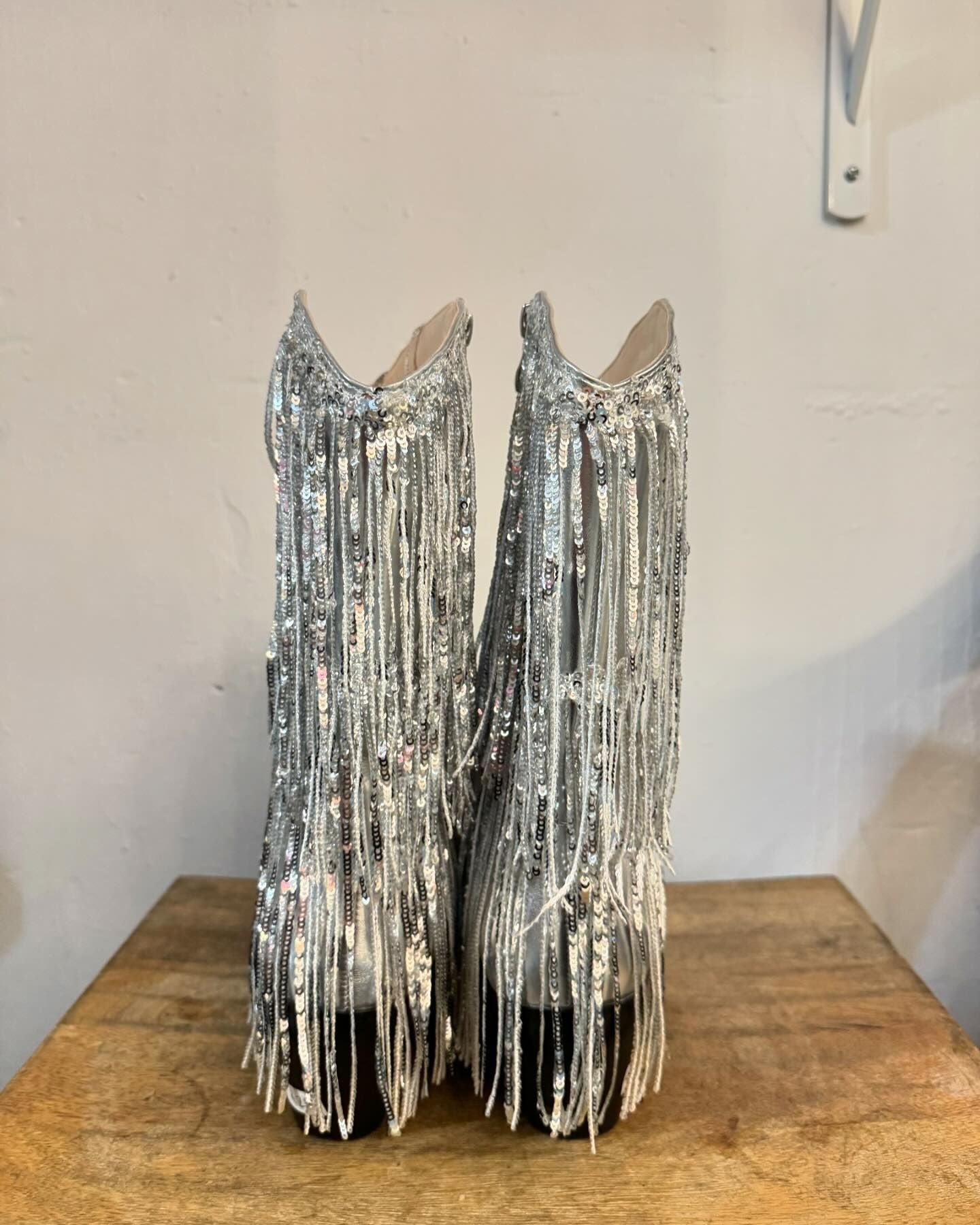 The Fringed Silver Cowboy Boots