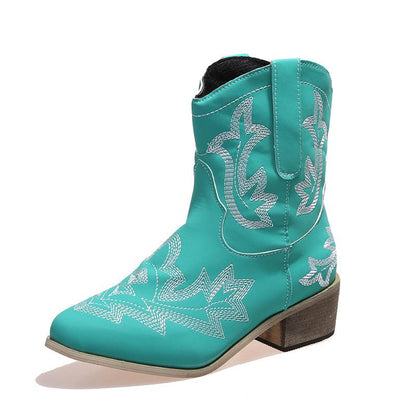 Ethnic leather casual women's boots