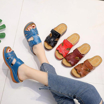 Wettable water sandals for women retro fashion wedges