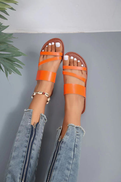 Round toe open toe sandals