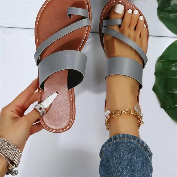 Comfortable flat toe slippers for women