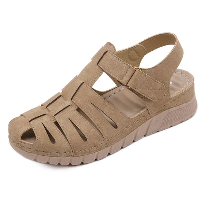 Velcro non-slip wedge heel toe shoes