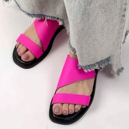 Fashion Irregular Design Flat Sandals